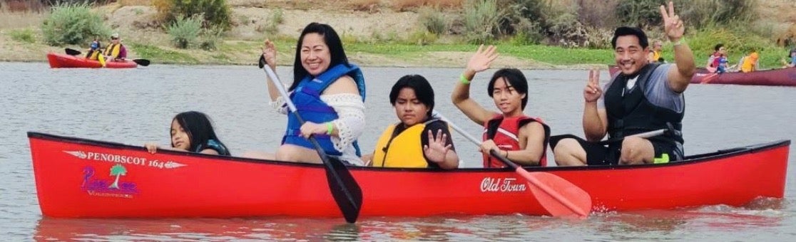 A red kayak
