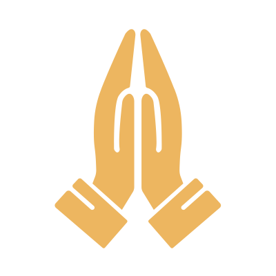 Line outline of praying hands