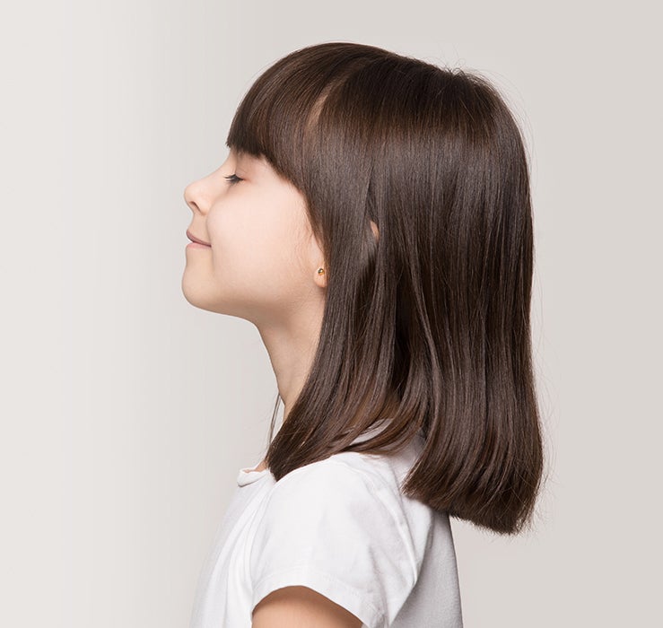 Girl with eyes closed