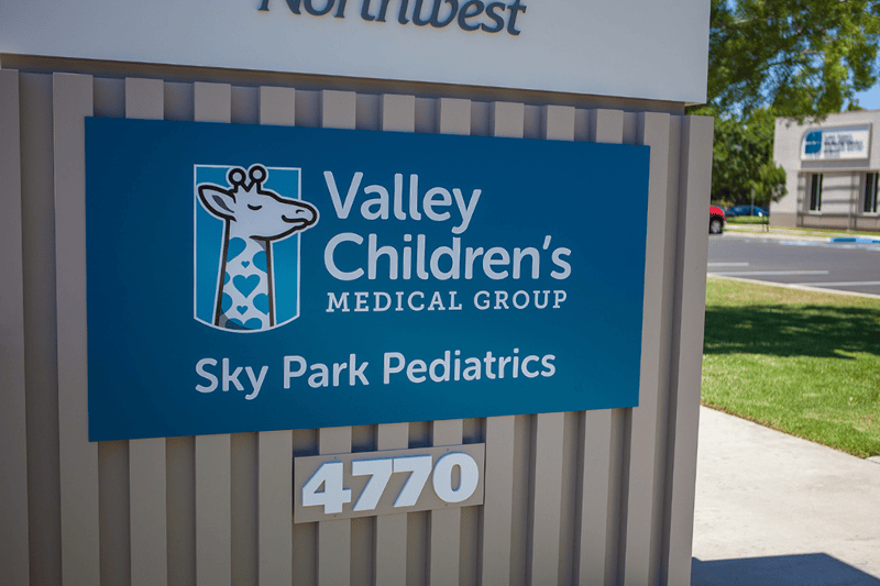 Location sign for Sky Park Pediatrics