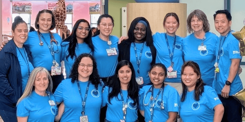 Pediatric residents smile together