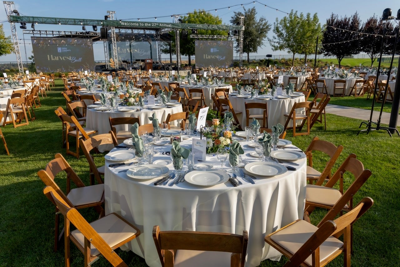 decorated tables and chairs