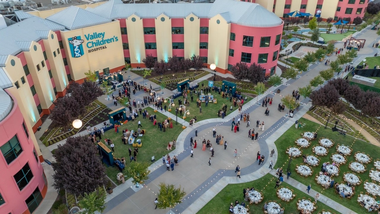 a drone shot above the event