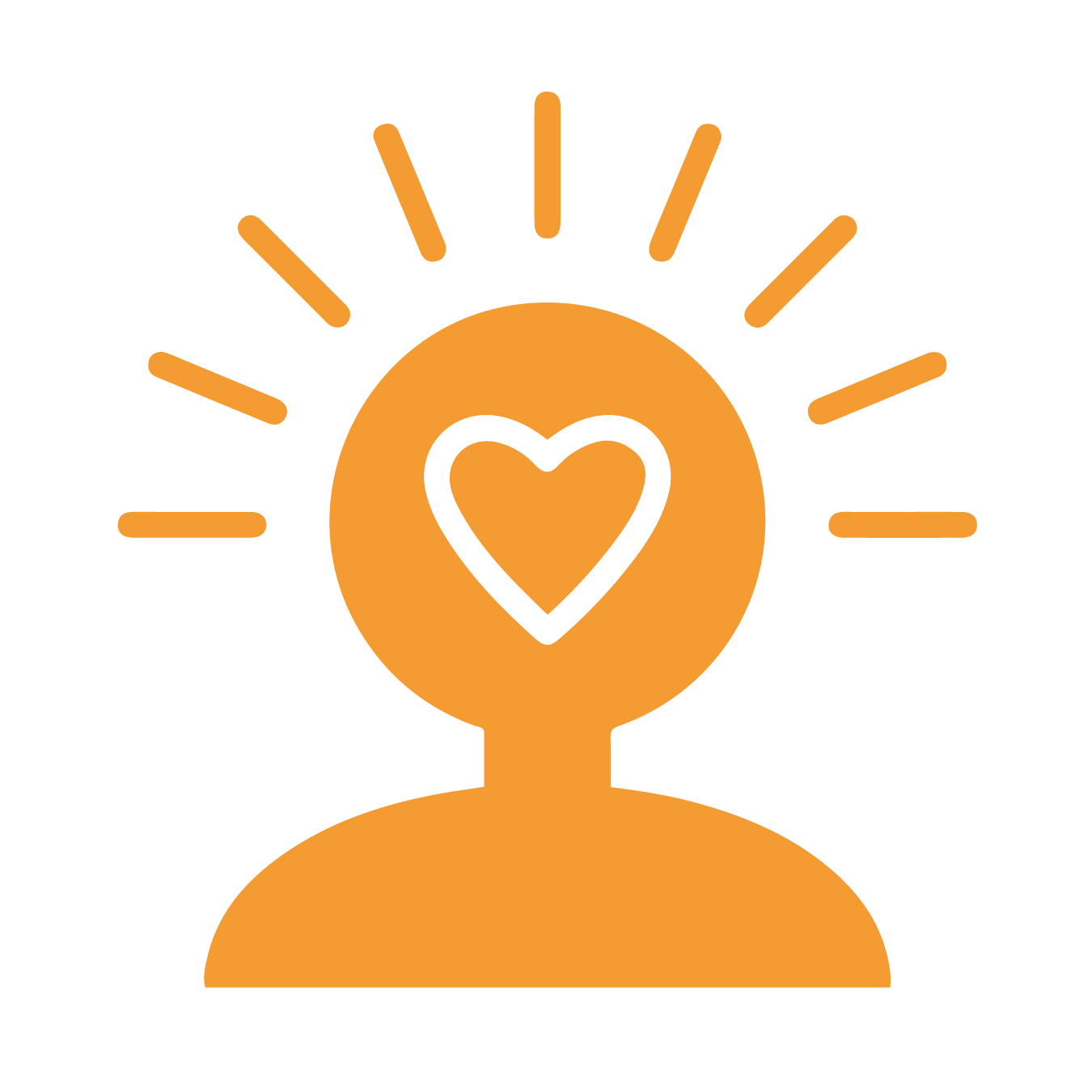 head with heart symbol for mental health