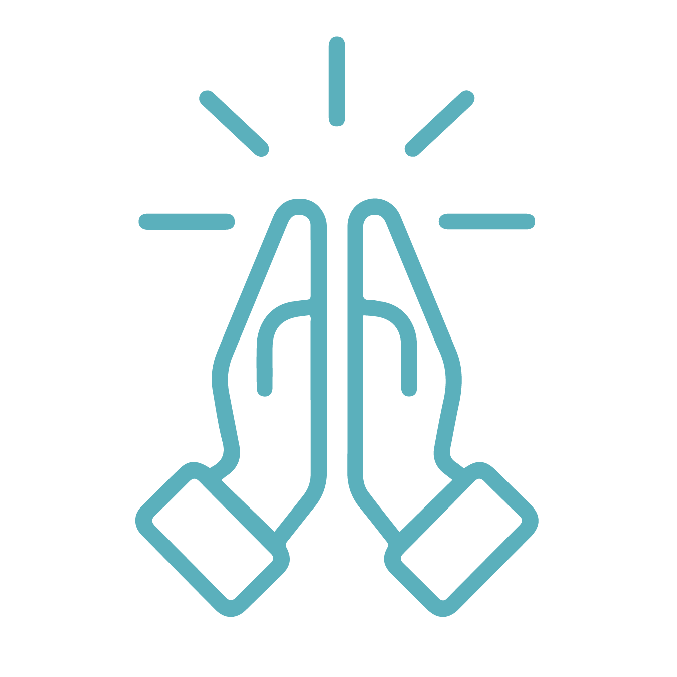 praying hands icon symbolizing spiritual health