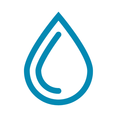 Line drawing of a drop of water