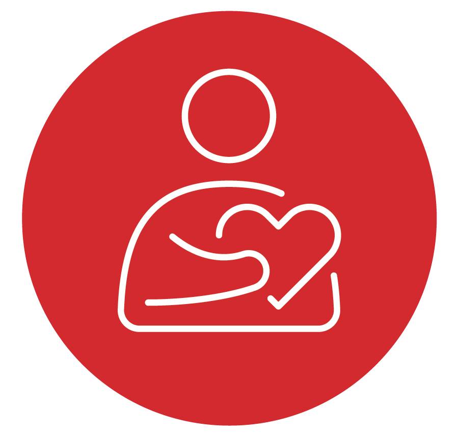 emotional health symbol of person holding heart