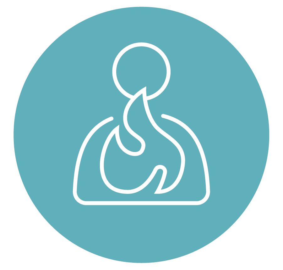 person and flame icon symbolizing spiritual health