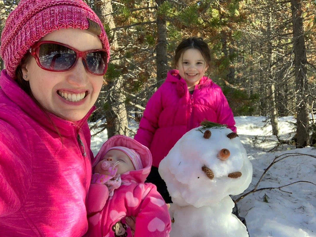 Dr. Nelson enjoys the snow with her family