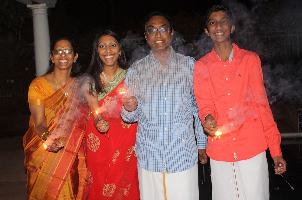 Dr. Arulmozhi celebrates Diwali with her family