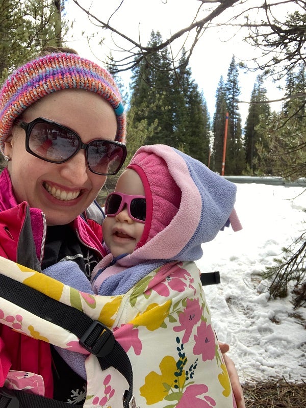 Dr. Nelson enjoys the snow safely with her family