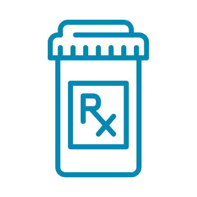Line drawing of a medicine bottle