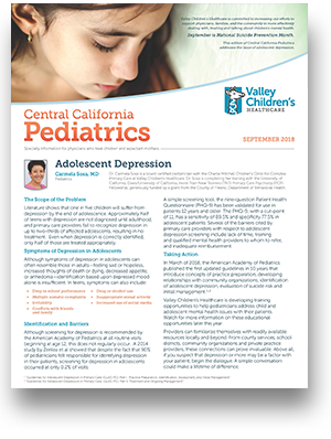 September 2019 Central California Pediatrics cover