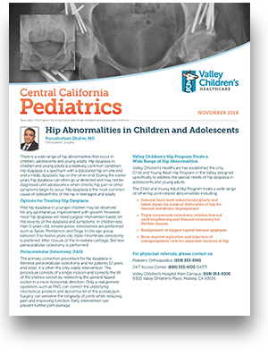November 2018 Central California Pediatrics cover
