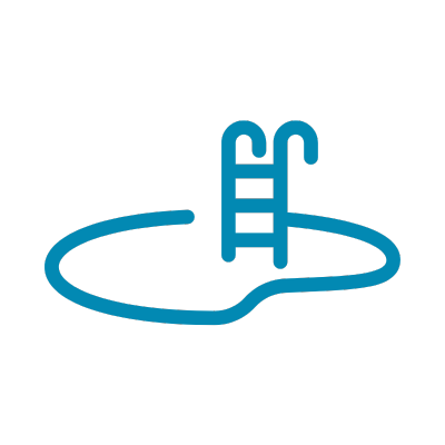 Outline of a pool ladder and pool