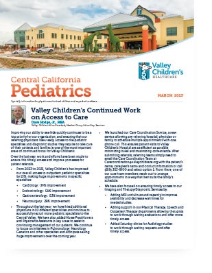 March 2025 edition of Central California Pediatrics