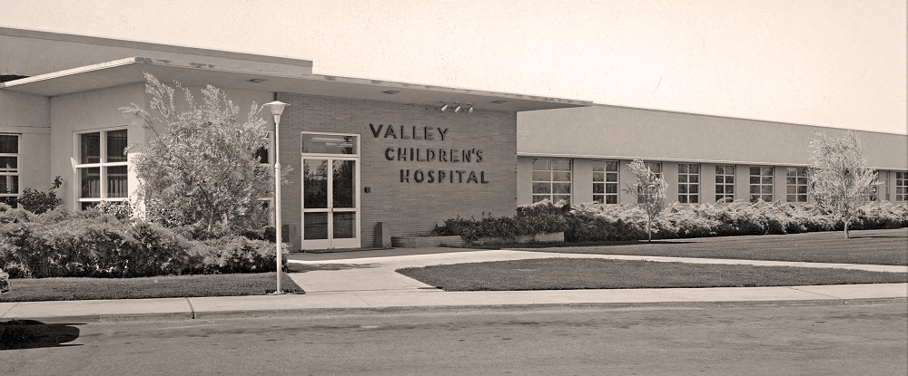 Front entrance of Valley Children's Hospital, c. 1952