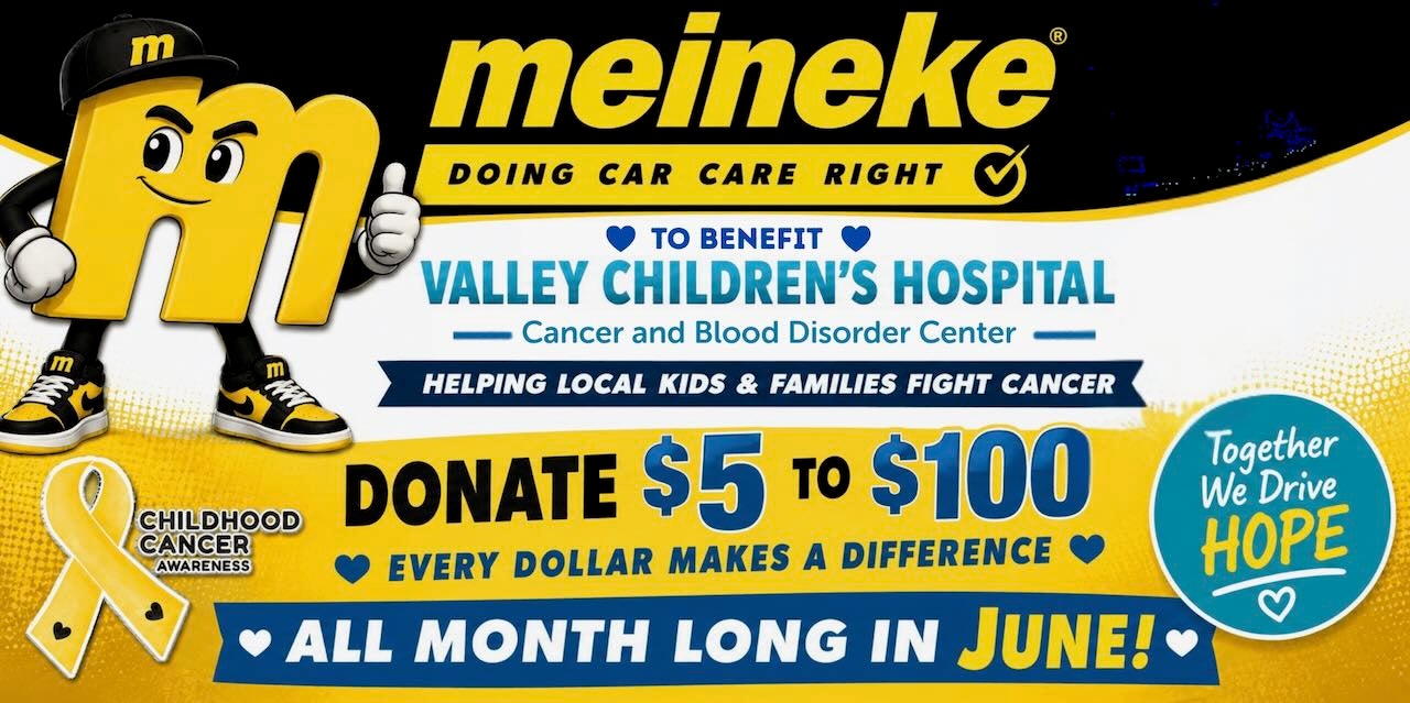 meineke to benefit Valley Children's, donate all month long in june 2026