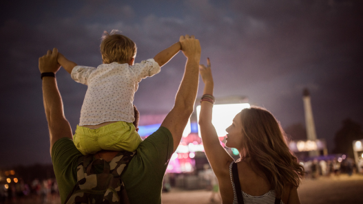 Family at big event