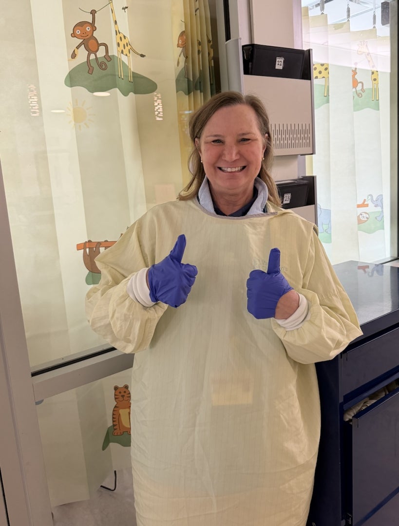 Sandra Torosian Volunteering in the Valley Children's PICU