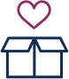 A box with a heart floating above it